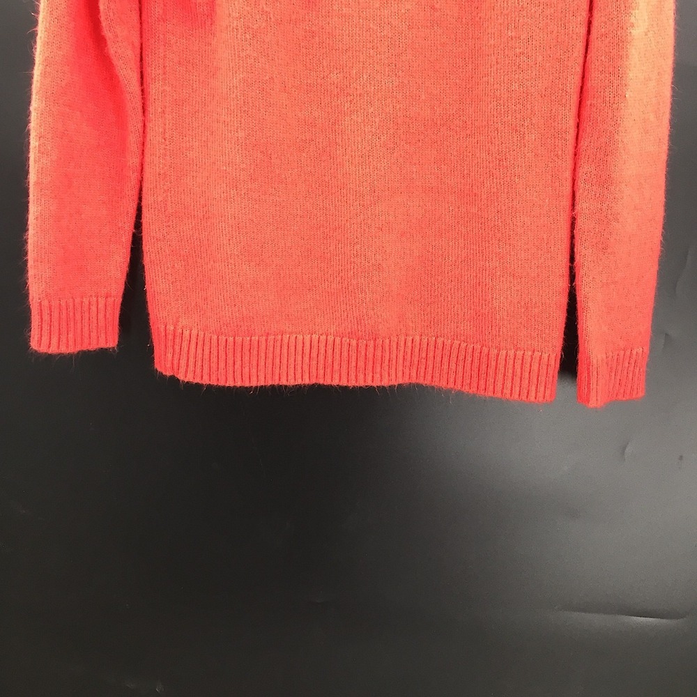 Talbots coral Mock Neck fair isle Pattered Wool blend cozy knit comfy Sweater M - Picture 2 of 11